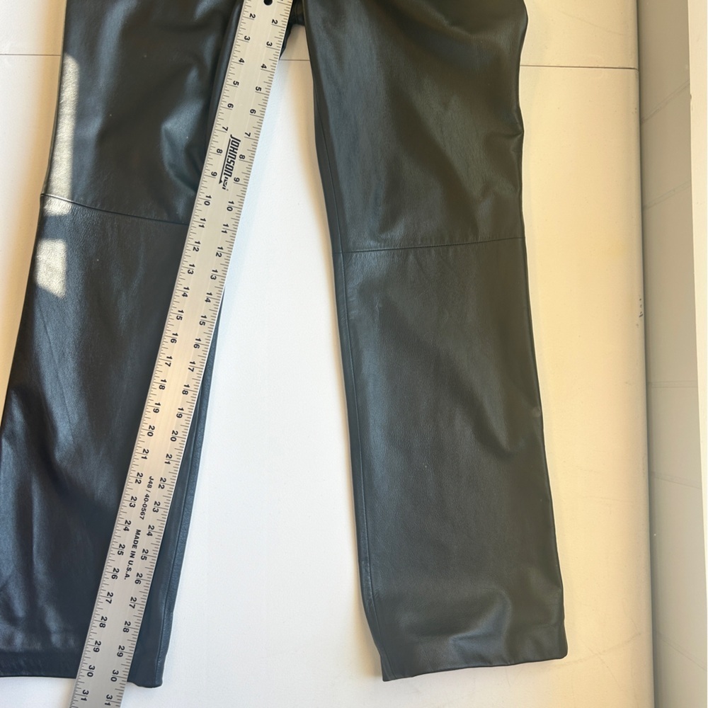 Copper Key Black Genuine Leather Straight Leg Pants Size 11 - Picture 7 of 9